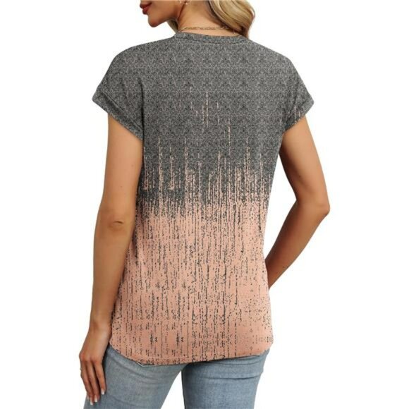 Womens Summer Short Sleeve Tunic Top Crew Neck Casual Cute Blouse S to 3XL - Picture 4 of 5